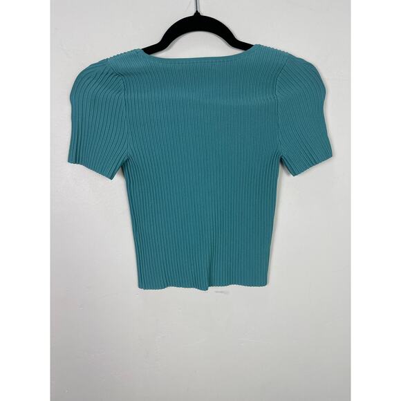 Madewell NWT Women’s Turquoise Waters Sculpted Ottoman Tee size 2 - Picture 4 of 5